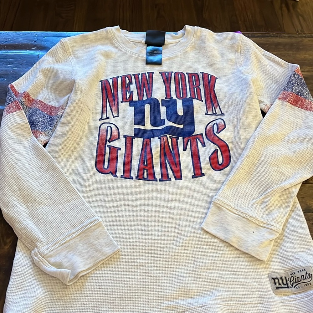 Youth L NFL Team Apparel NY Giants Thermal Long Sleeve Shirt